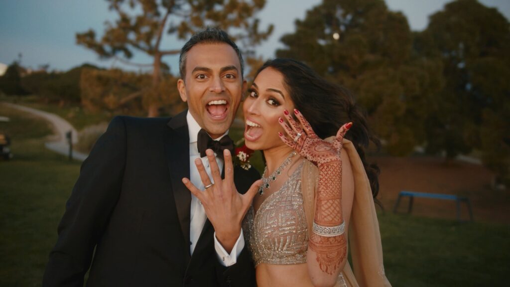 Fun South Asian Indian wedding couple