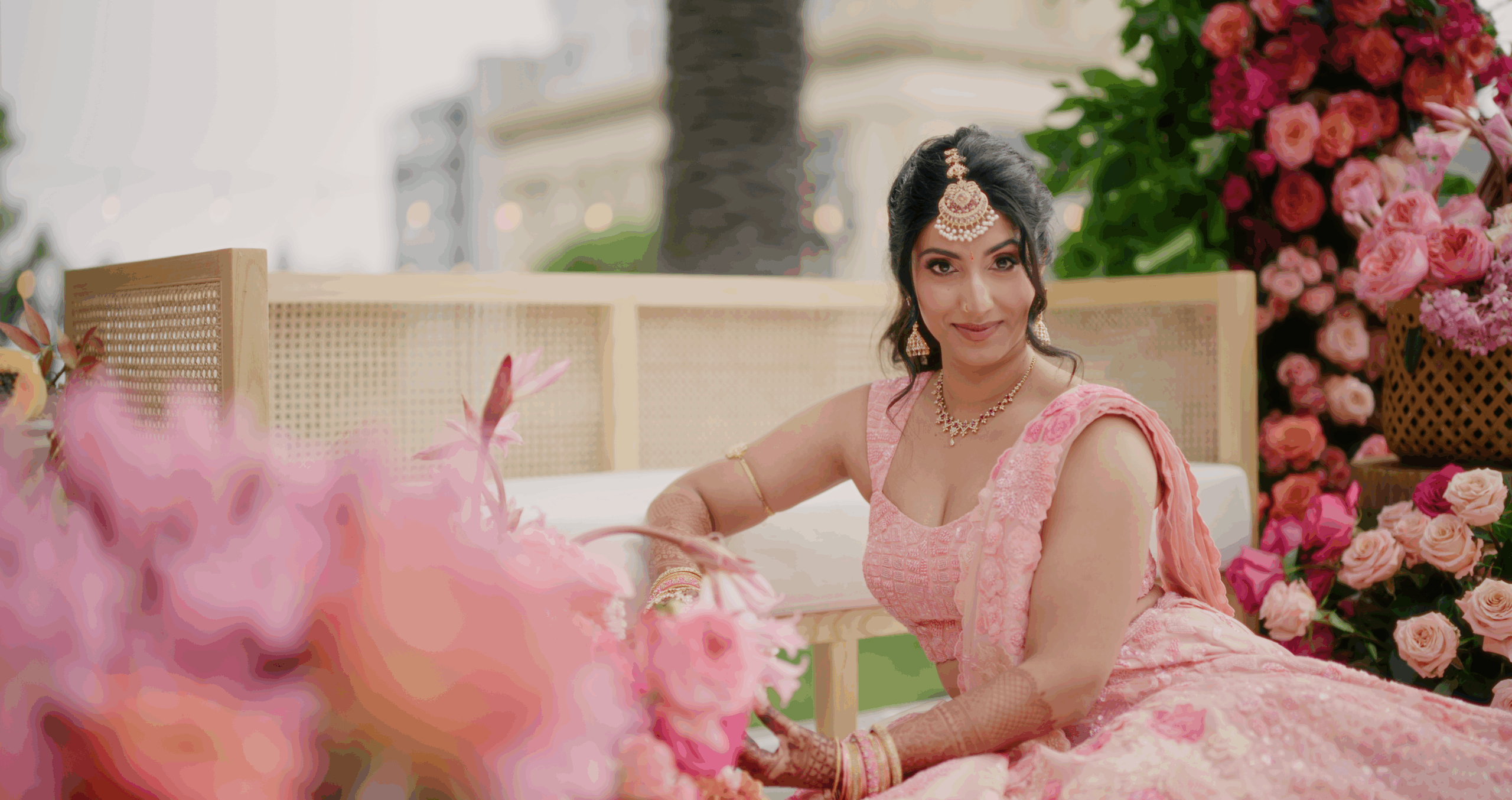 Beautiful Indian wedding Bride in stunning Pink outfit