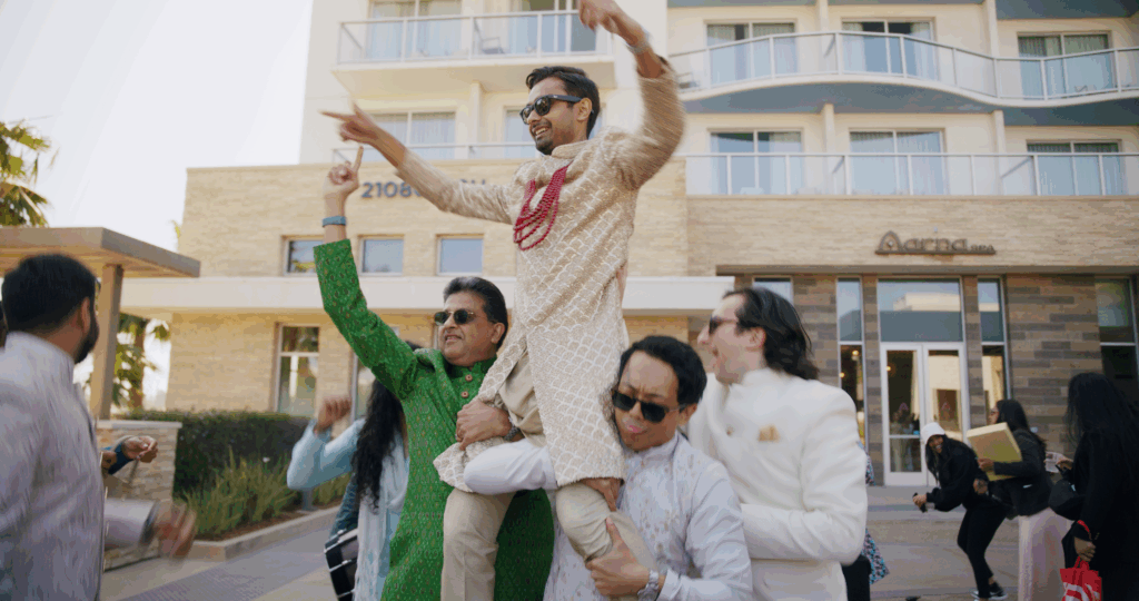 Indian Groom Celebrating his Baraat